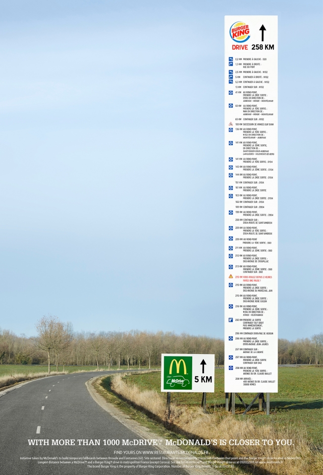 Mcdonalds vs Burger King Directions